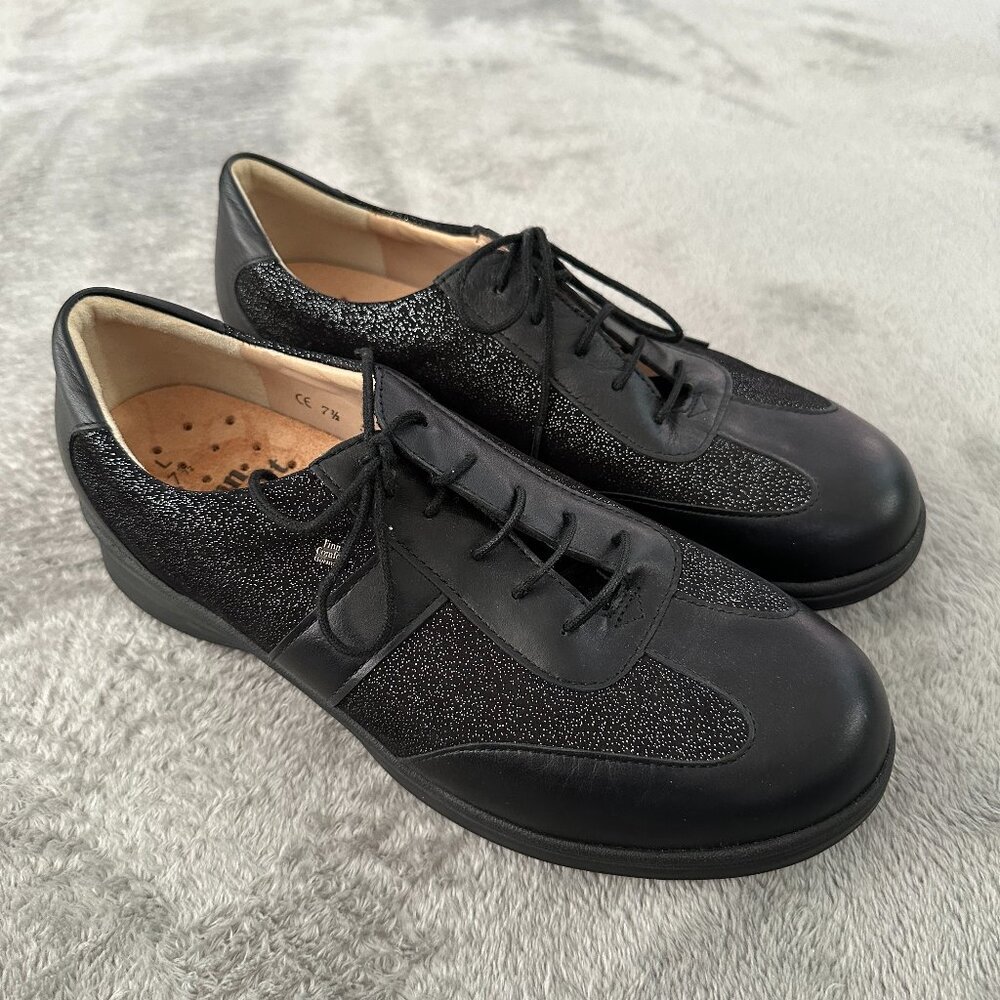Finn Comfort Black Shoes Women's 7.5 Lace Up Made in Germany